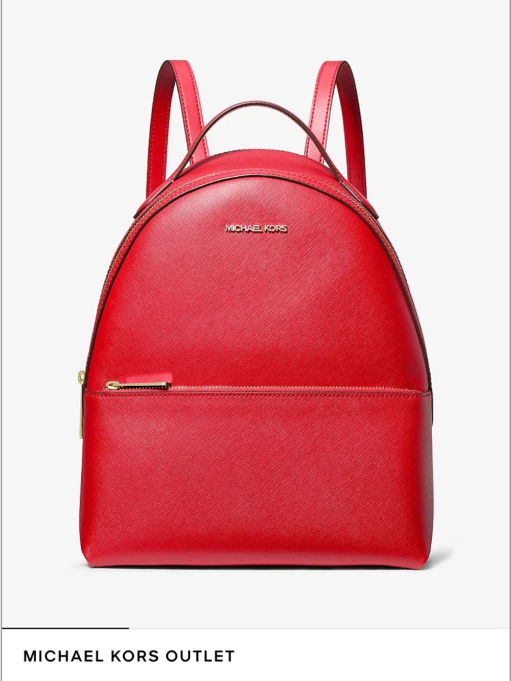 MK Michael Kors Red Sheila Medium Leather-Look Backpack